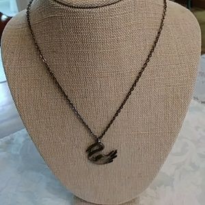 Swan necklace costume jewelry